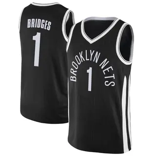 Outerstuff Nike Youth Brooklyn Nets Mikal Bridges #1 Swingman Statement Jersey, Boys', XL, Black
